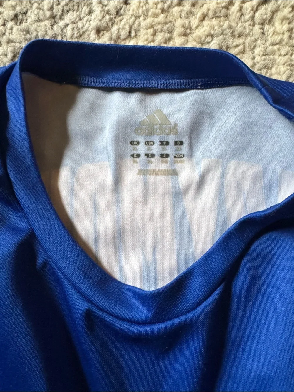 adidas Men’s Royal Blue Long Sleeve Performance Tee with White Logo